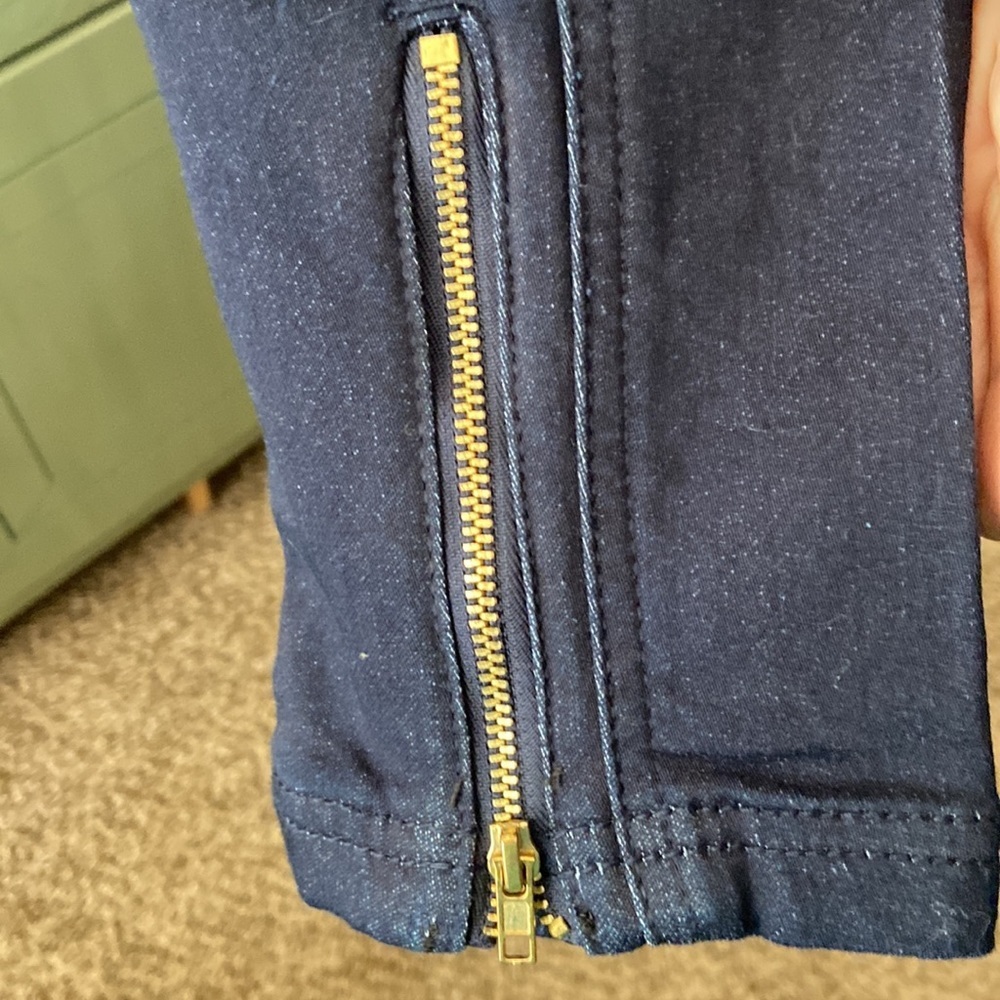 IMAN Denim Moto Jacket Dark Indigo Medium - Picture 5 of 12
